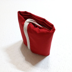 真っ赤なシンプルエコバッグ(レジ袋type)＊ちょっとお買い物サイズ＊ 6枚目の画像