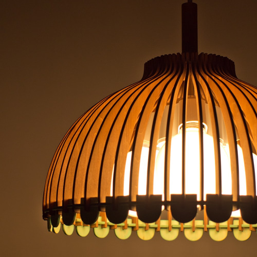 カラーオーダーの木製照明 ペンダントライト NGT (3灯ソケット