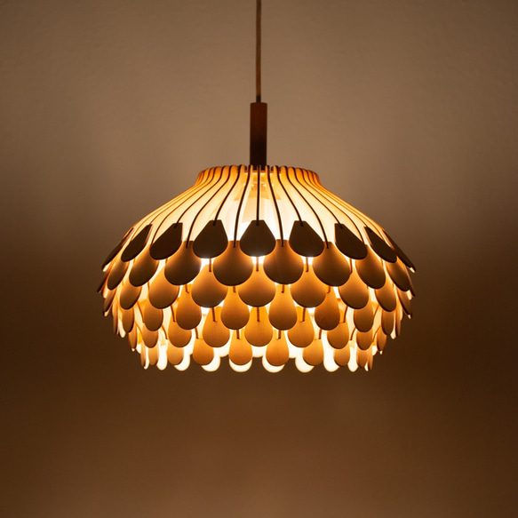 カラーオーダーの木製照明　ペンダントライト　NLN　(3灯ソケット)　｜ナカオランプ｜ 無料