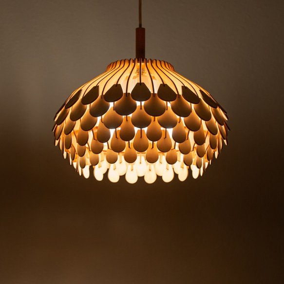 カラーオーダーの木製照明　ペンダントライト　NLN　(3灯ソケット)　｜ナカオランプ｜ 無料