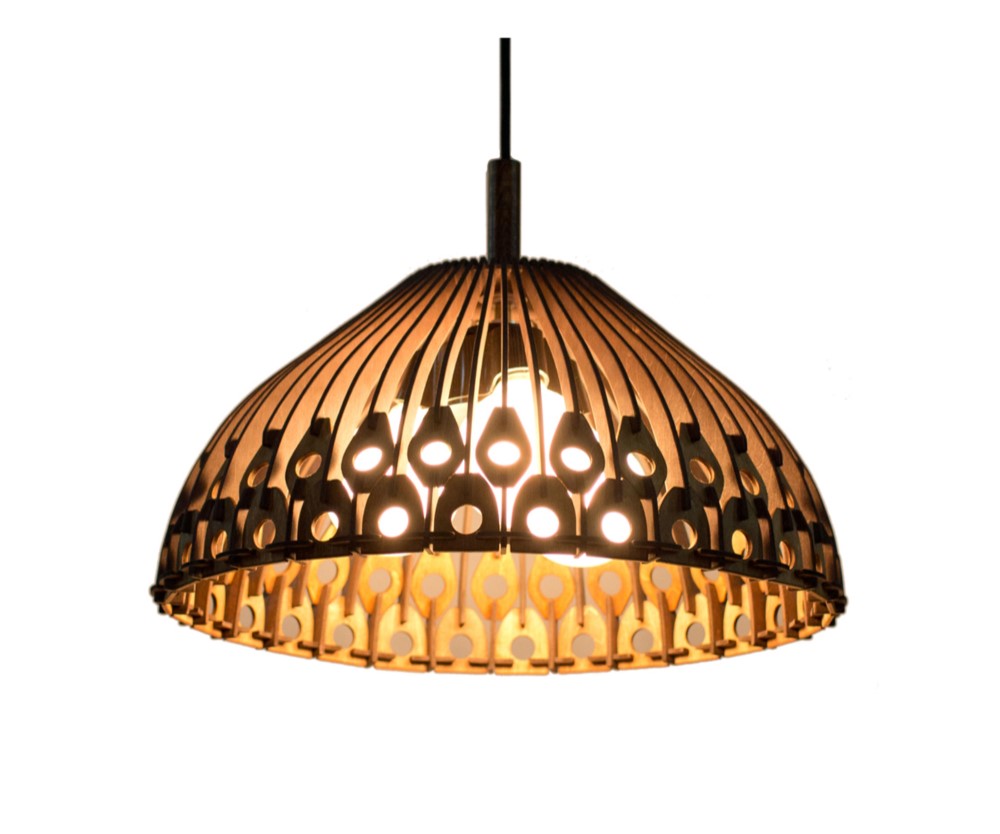 カラーオーダーの木製照明　ペンダントライト　NGF　(3灯ソケット)　｜ナカオランプ｜