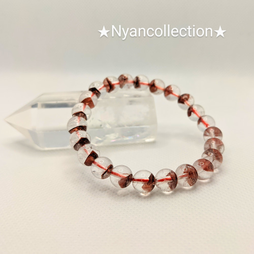 希少! 高品質 ブラジル産 レッドファントムインクォーツブレスレット