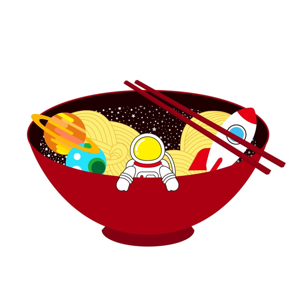 RESERVED for Jing-Juan 太空拉麵 | 黑T恤 | Astro Ramen | Tshirt | 第2張的照片