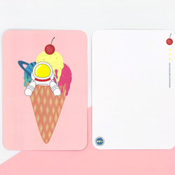 スペースアイスクリームポストカード1 |アストロアイスクリームポストカード|木材パルプ 2枚目の画像