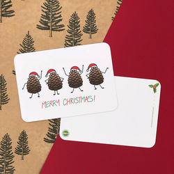 聖誕節明信片3入 | Christmas Pinecone Postcard Set | pulps of wood 第2張的照片