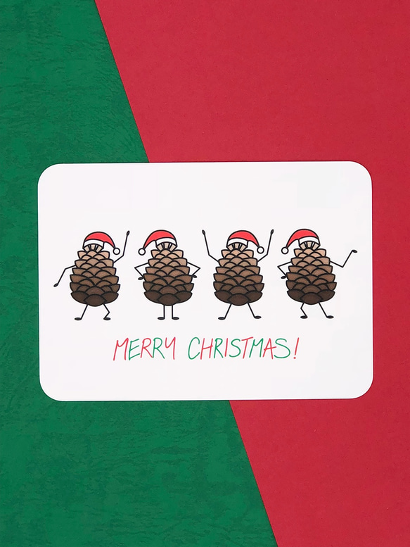 聖誕節明信片3入 | Christmas Pinecone Postcard Set | pulps of wood 第3張的照片
