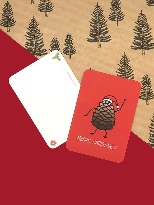 聖誕節明信片3入 | Christmas Pinecone Postcard Set | pulps of wood 第5張的照片