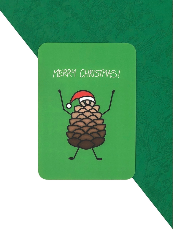 聖誕節明信片1入 | Christmas Pinecone Postcard Set | pulps of wood 第1張的照片