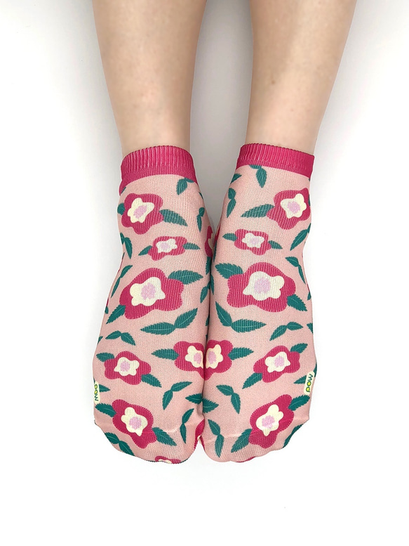 粉紅花短襪 | Pink Floral Ankle Socks | pulps of wood 第2張的照片