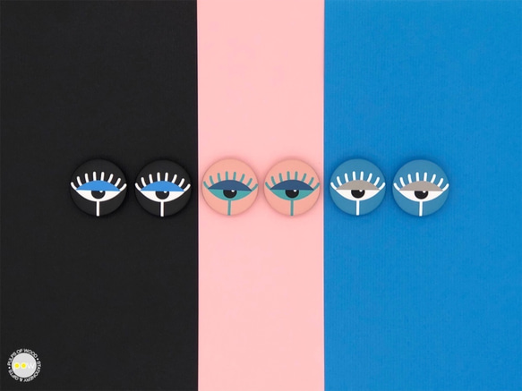 眼睛別針1入 | Eyes Pins Set of 1 | Blue Eyes Pin | pulps of wood 第4張的照片