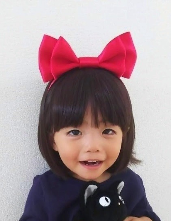 再販20越】魔女子さんの赤いリボンカチューシャ中【子供用