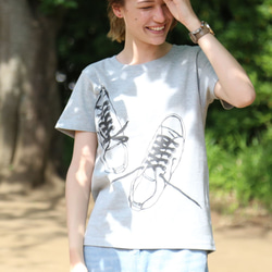 スニーカープリント ユニセックス メンズ レディース 兼用 Tシャツ [4413-08] 1枚目の画像