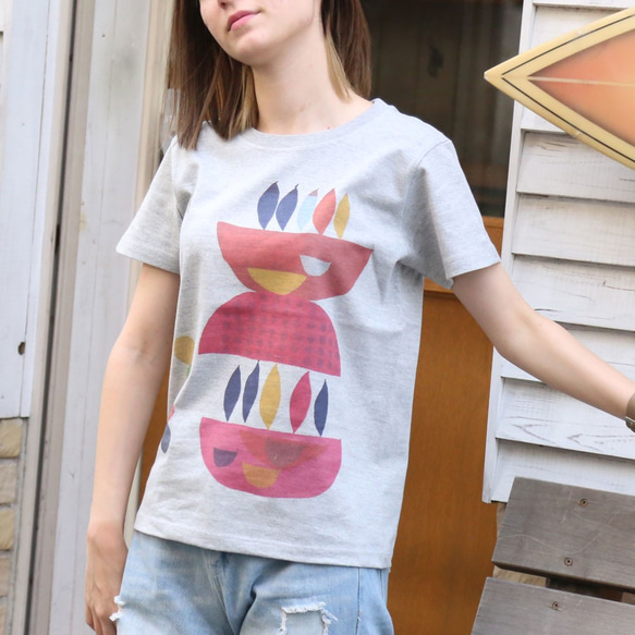 カラフル モチーフ プリント ユニセックス メンズ レディース Tシャツ [4414-92] 1枚目の画像