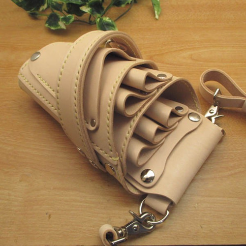 ヌメ革ナチュラル　６丁差し　革ベルト付　シザーケース　SCL-154/NA ヌメ革ナチュラル 6丁差し 革ベルト付 シザーケース SCL-154/NA ヌメ革