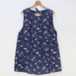 新品未使用品　会津木綿　割烹着 彦太謹製 縞織り 会津木綿 かっぽう着 ホームウェア 上着 赤