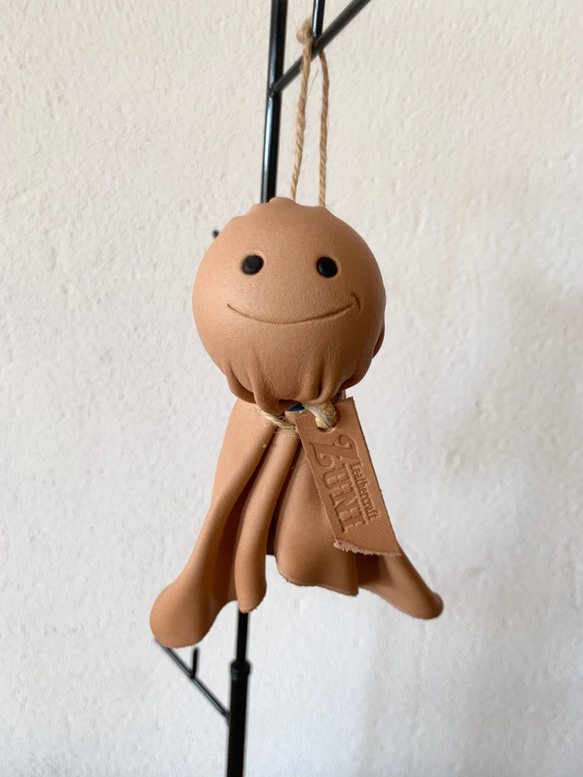 てるてる坊主 レザーてるてる坊主【タイプA】 キーリング Leathercraft ZUNI