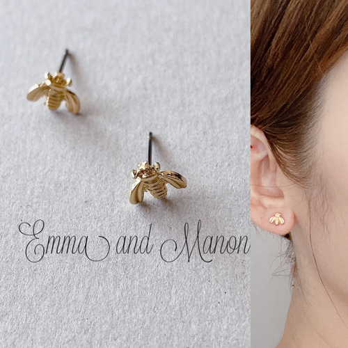アレルギー対応！✨チタンポスト 蜂 タイニーピアス スモールピアス