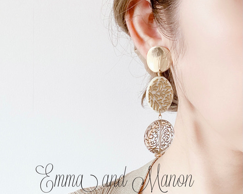 金属アレルギー チタンポスト アンティーク風 ヴィンテージデザイン