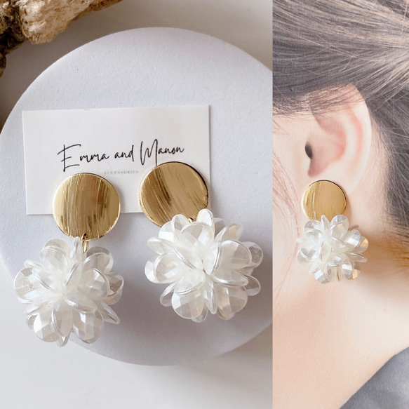 Titanium Post Metal Allergy ✨Metal✖️ Flower Motif Earrings/耳環 Pu 第2張的照片