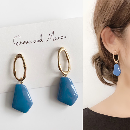 金属アレルギー対応！✨チタンポスト くすみカラー 変形アクリル  