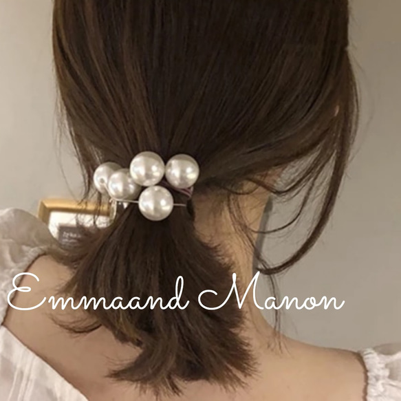 予約可能✨大粒パールが可愛い✨　シンプルヘアのアクセントに✨パール✨ヘアゴム　ヘアアクセサリー 3枚目の画像