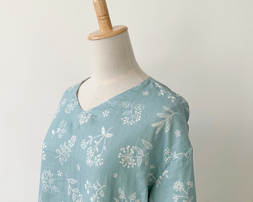 AMBIDEX Store △〇空紡糸ボーダー チェリー刺繍5分袖プル