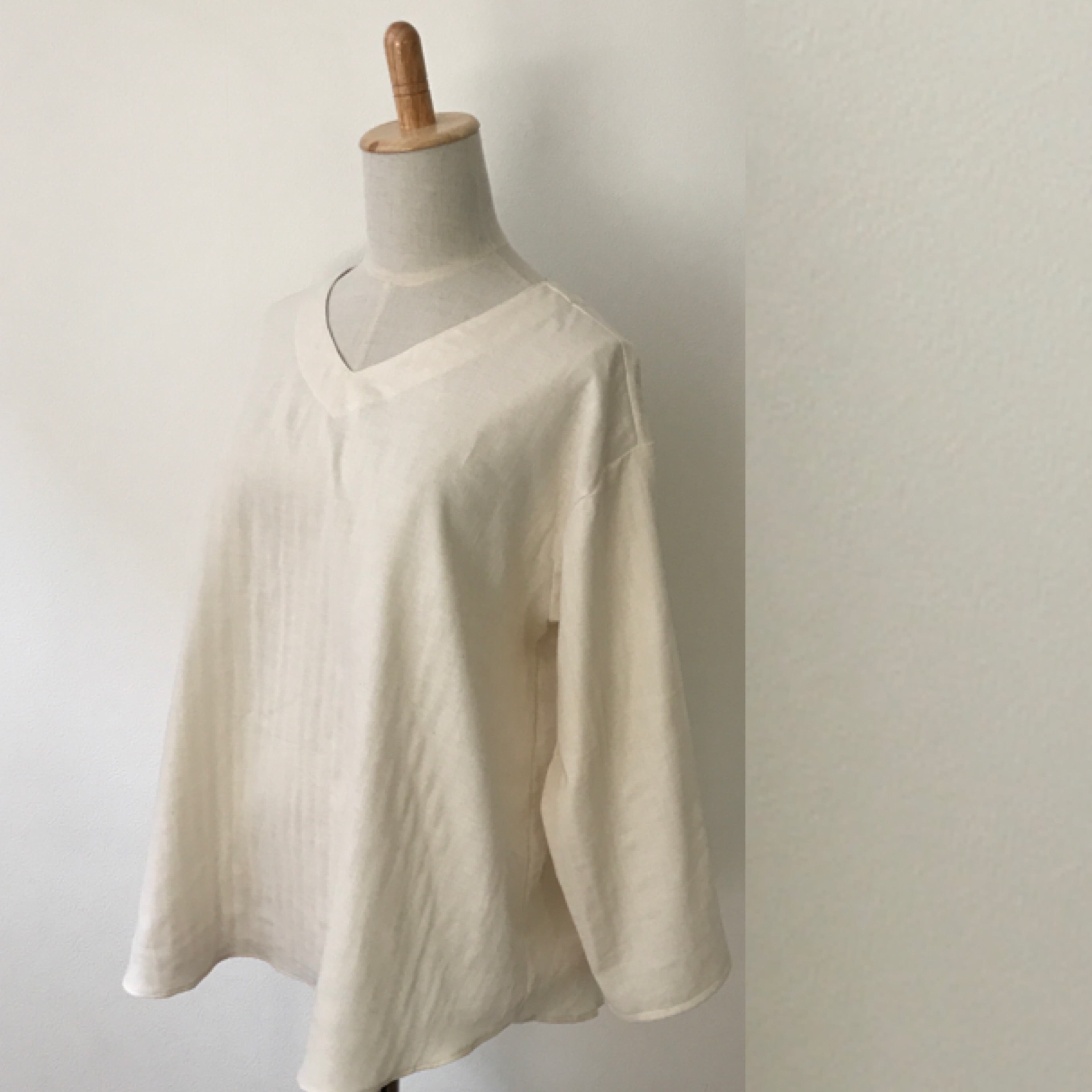 ダブルガーゼのワイドプルオーバー ＊生成り［受注製作］