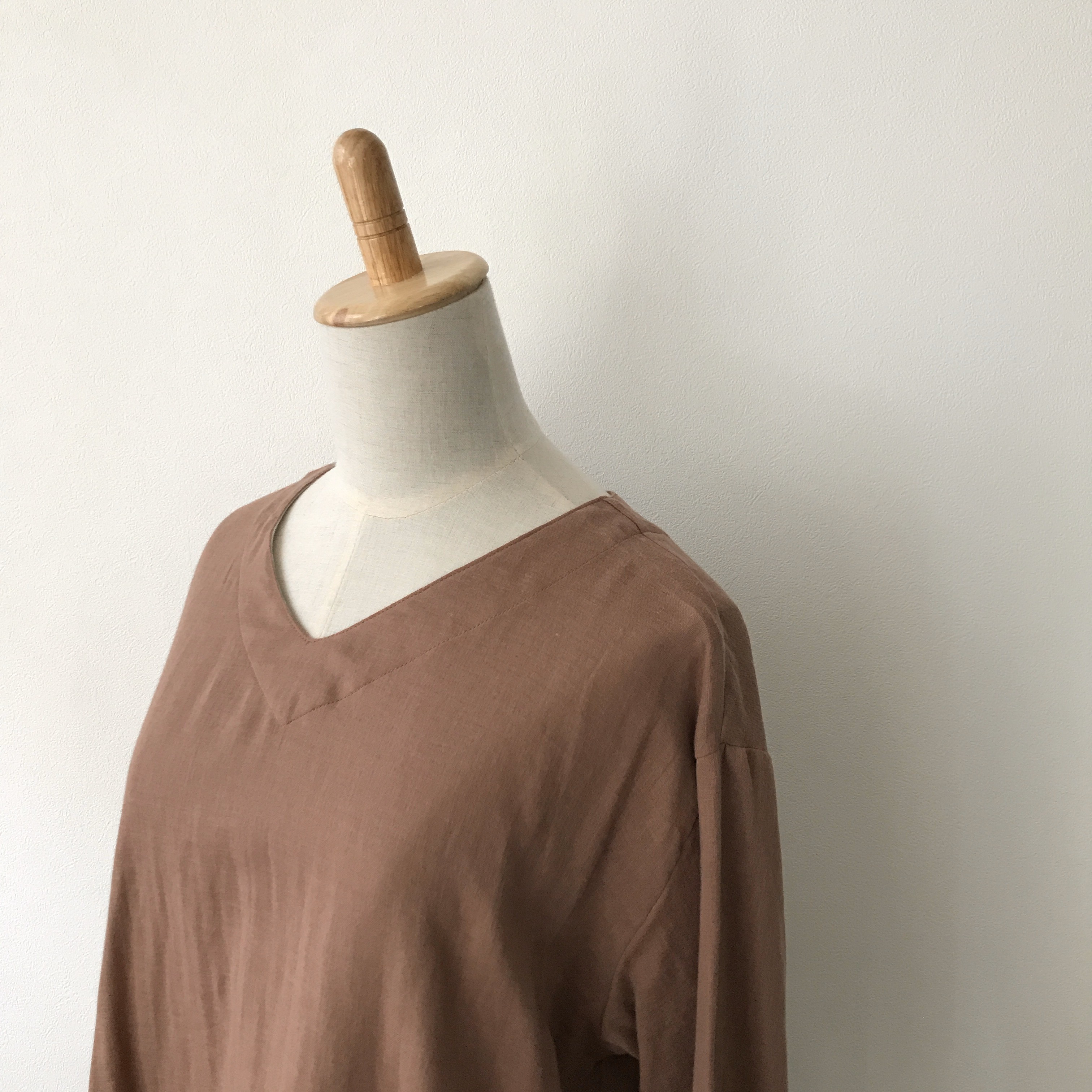 ダブルガーゼのワイドプルオーバー ＊ナッツブラウン［受注製作］