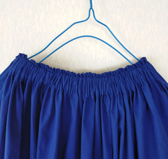 Spring cottonギャザースカート ✦ 人気ロイヤルブルー made in japan 3枚目の画像