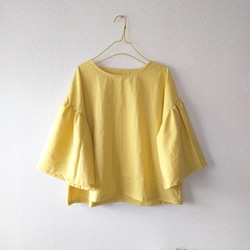 ✨ミモザイエロー✨ Spring cottonフリル袖ブラウス✦選べる35色✦ made in japan 1枚目の画像