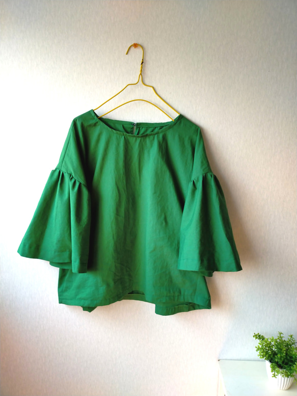 ✨ミモザイエロー✨ Spring cottonフリル袖ブラウス✦選べる35色✦ made in japan 6枚目の画像