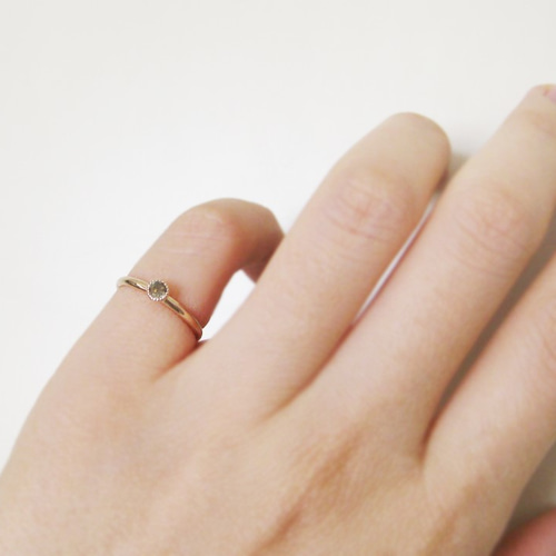 フローラピンキーリング(K10YG,ラブラドライト) 指輪・リング  