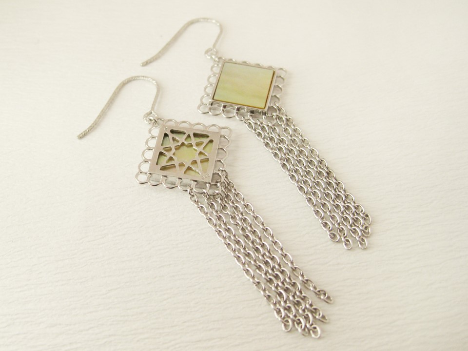 エスニックレーシーピアス (イエロー)