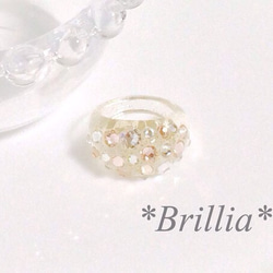 【再再再々...販】*Brillia*スワロフスキー＊アクリルジュエルリング 1枚目の画像