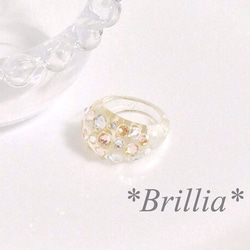 【再再再々...販】*Brillia*スワロフスキー＊アクリルジュエルリング 3枚目の画像