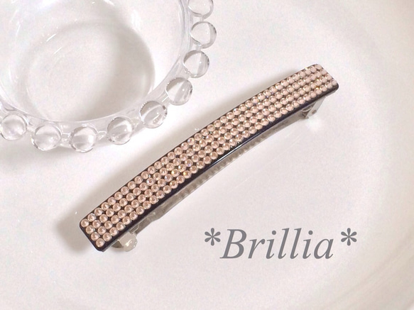 【再販】*Brillia*スワロフスキー＊キラキラバレッタ＊シルク 1枚目の画像