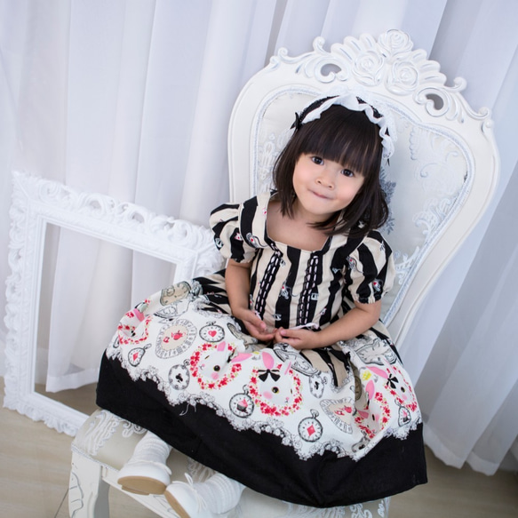 Babythree ロリータ 400％ 人気の白黒ちゃん バニーガールロリータドレス（黒） 子供服 Babylolita 通販