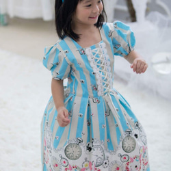 女童兔兔蘿莉塔洋裝 (天藍色) 第4張的照片