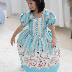 女童兔兔蘿莉塔洋裝 (天藍色) 第5張的照片