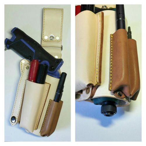 話題の人気 ペン型インパクトホルダー生成りヌメ革カッターポケット、ペン 工具/メンテナンス