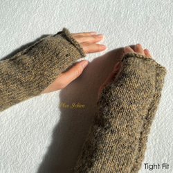 Fingerless Gloves　#17  Color.3　キャメル×ブラック 2枚目の画像