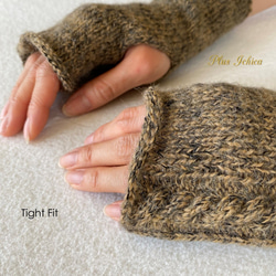 Fingerless Gloves　#17  Color.3　キャメル×ブラック 4枚目の画像