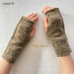 Fingerless Gloves　#17  Color.3　キャメル×ブラック 5枚目の画像