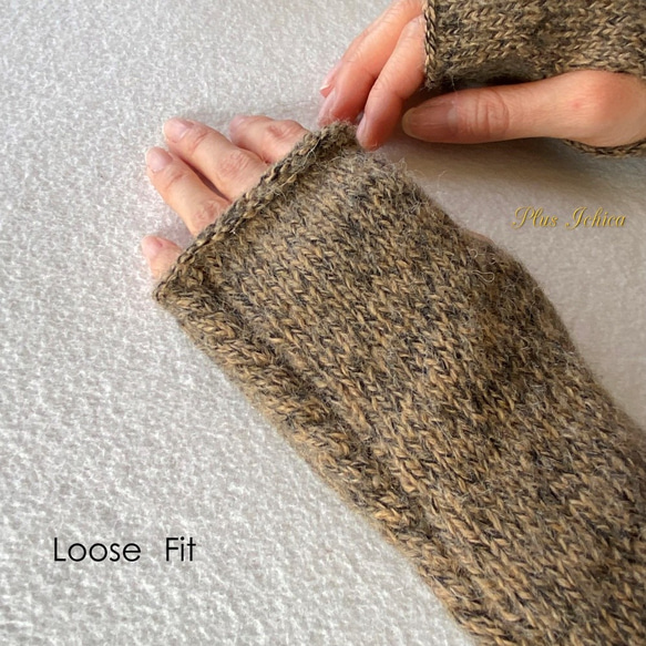 Fingerless Gloves　#17  Color.3　キャメル×ブラック 6枚目の画像