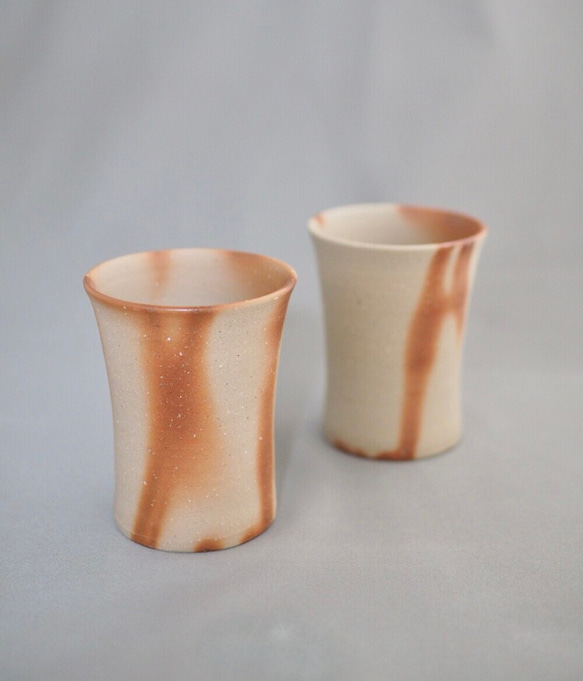 備前焼ビアマグ（くびれ）（緋だすき） 2枚目の画像