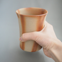 備前焼ビアマグ（くびれ）（緋だすき） 3枚目の画像