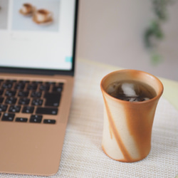 備前焼ビアマグ（くびれ）（緋だすき） 6枚目の画像