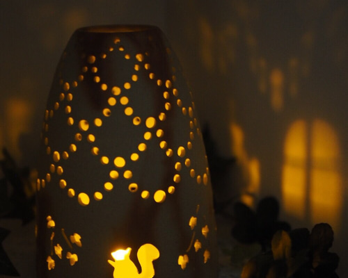 備前焼 ランプシェード（森のおうち） スタンドライト・テーブルランプ