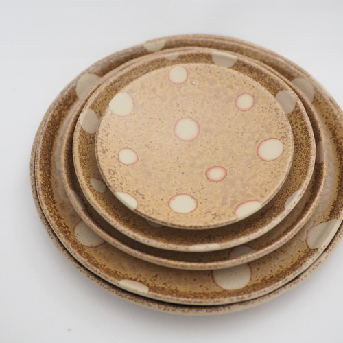 備前焼 水玉皿M（約18センチ） 中皿 Aco＊cocha 吉岡亜子 通販