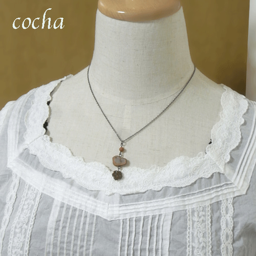 ハンドメイドアクセサリー kokinchan 備前焼アクセサリー ネックレス（リンゴ） ネックレス